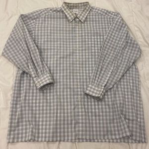 Olymp Luxor Checkered Long Sleeve Dress Shirt- Size 4XL